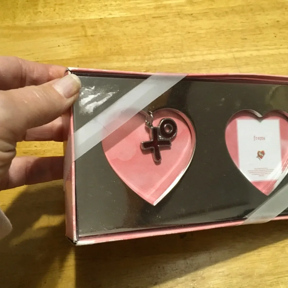 Pink Heart Trinket Dish Set with Charm - Unbranded